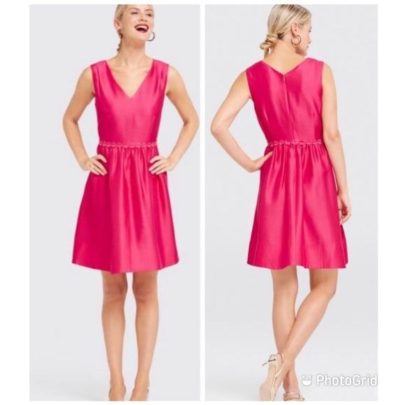 Perfect Barbie outfit - Limited Edition Draper James Pink Fit & Flare Silk Party - Picture 2 of 3